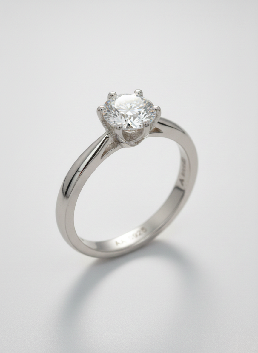 Anel Moissanite Prata 925 - AP188-SOL-15