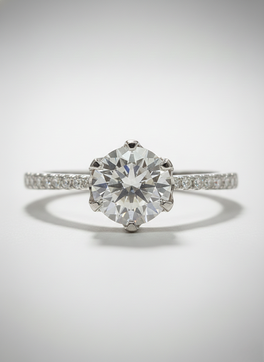 Anel Moissanite Prata 925 - AP164-SOL-LAT16